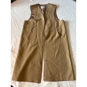 Aquascutum Long Wool coat liner Womens OS Camel Tan Made in Canada Heritage